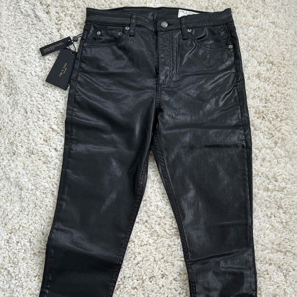 Rag & Bone - Nina Skinny Coated Black Jeans - Picture 4 of 6